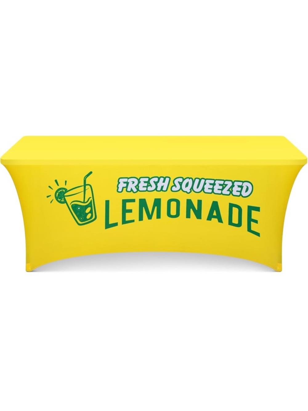 Lemonade Stand Tablecloth Stretch Spandex Table Cover Vendor Yellow 6ft party